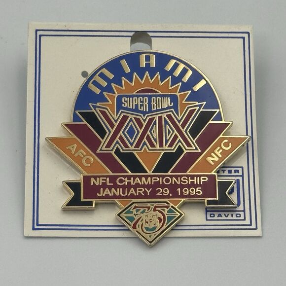 1995 Super Bowl XXIX 29 Miami NFL‎ Football Championship Pin January 29 - Picture 1 of 3